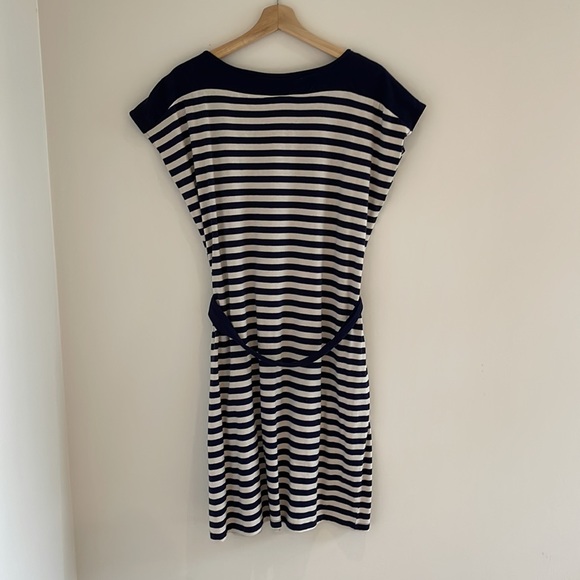 Nautical navy & cream tie waisted dress - Picture 2 of 5